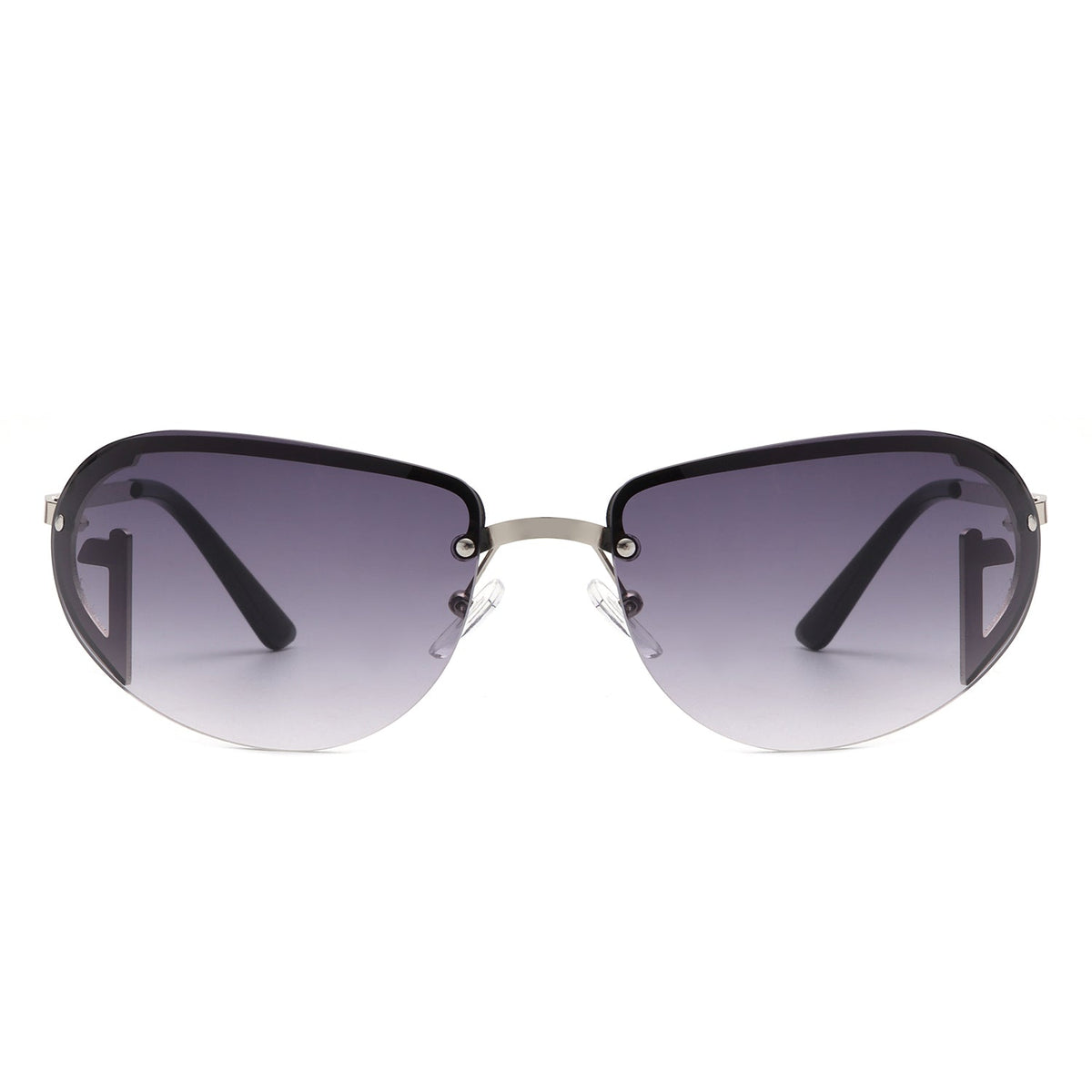 Oceandew - Retro Rimless Oval Tinted Fashion Round Sunglasses - Charming Charlie