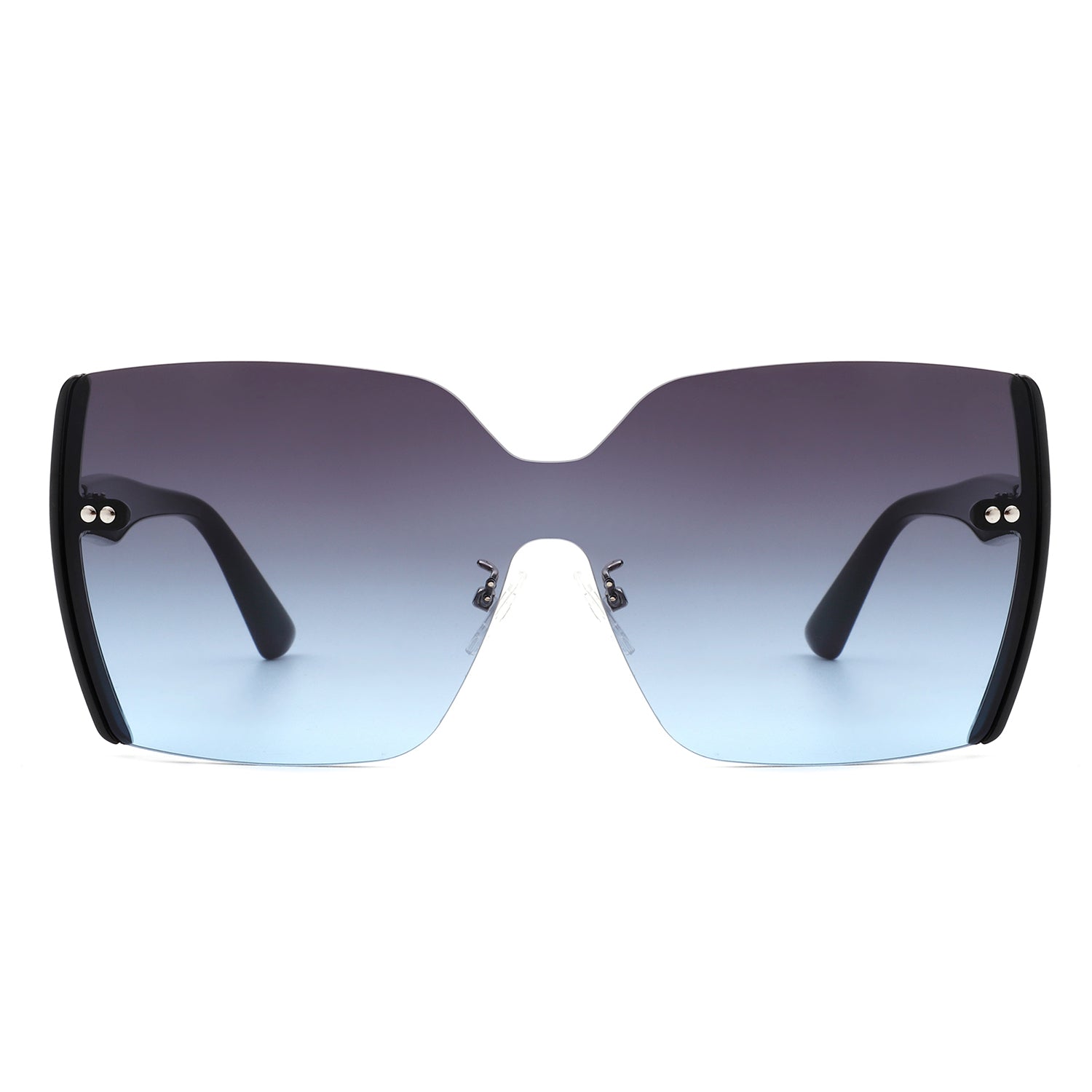 Xanadune - Square Oversize Half Frame Tinted Retro Fashion Women Sunglasses - Charming Charlie