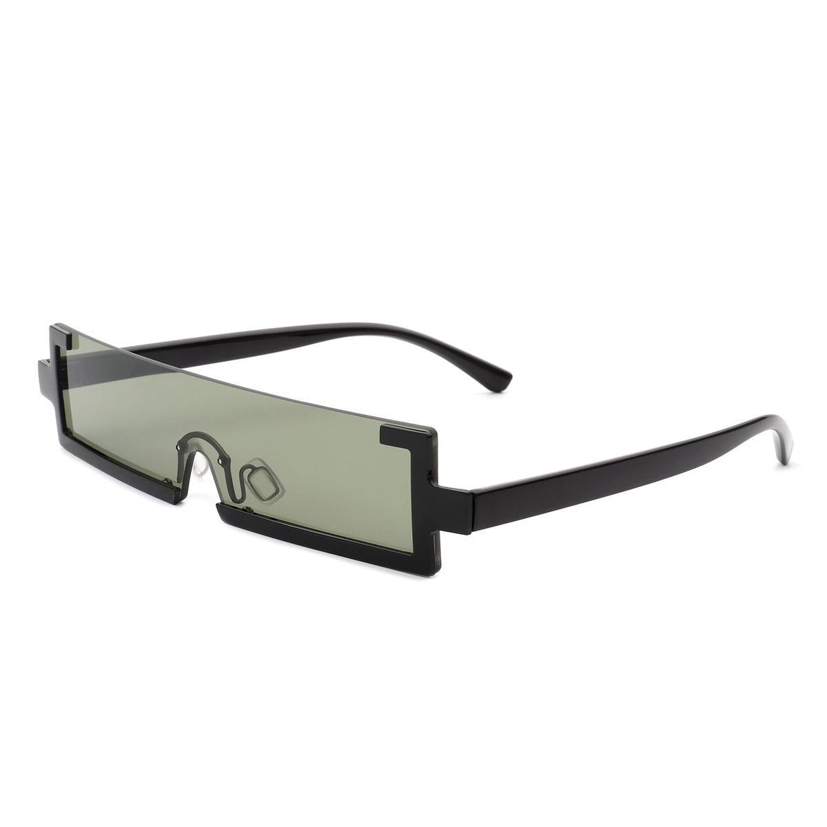 Celestra - Retro Rectangular Narrow Semi Rimless Vintage Slim Fashion Sunglasses - Charming Charlie