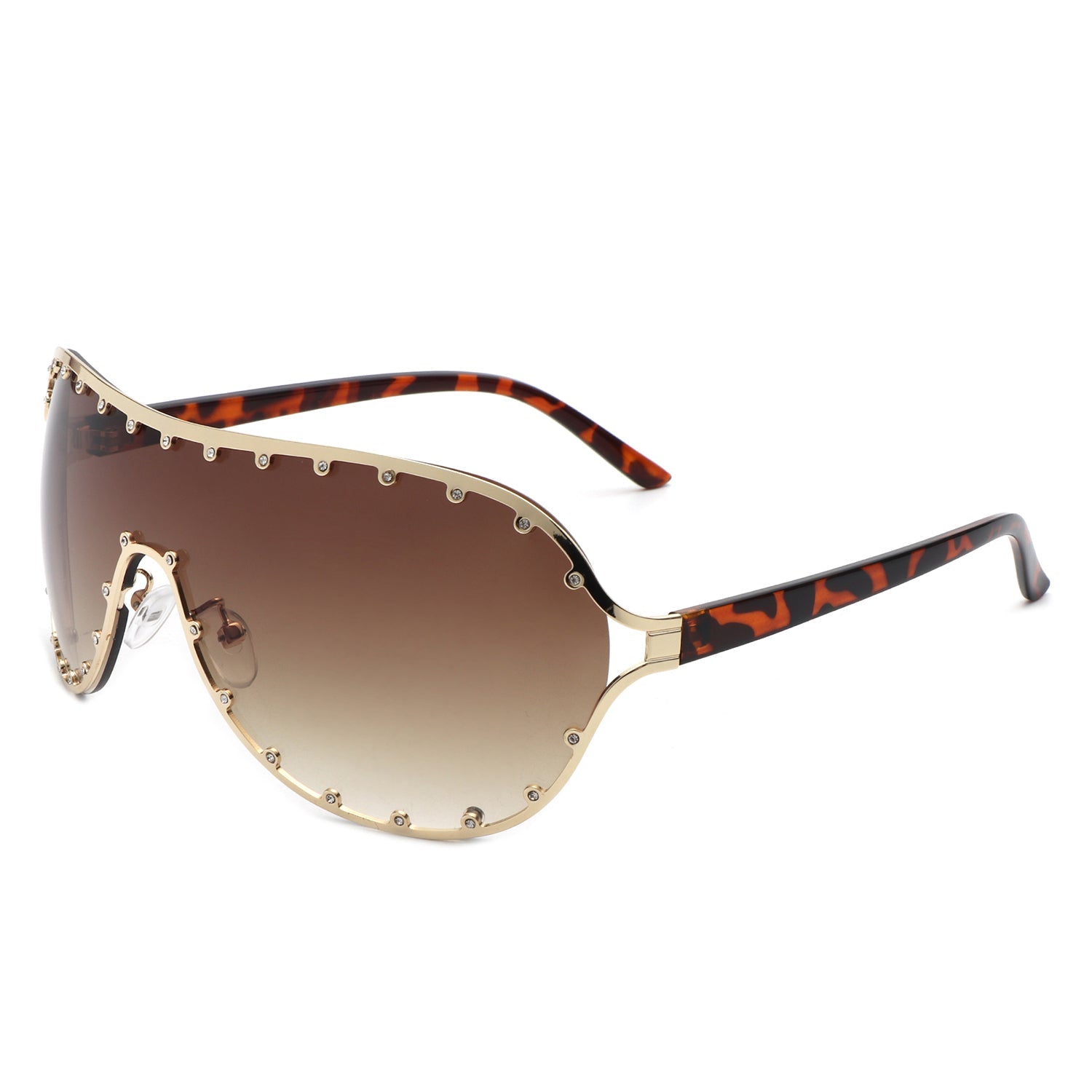 Evanesce - Oversize Rhinestone Design Fashion Women Aviator Sunglasses - Charming Charlie