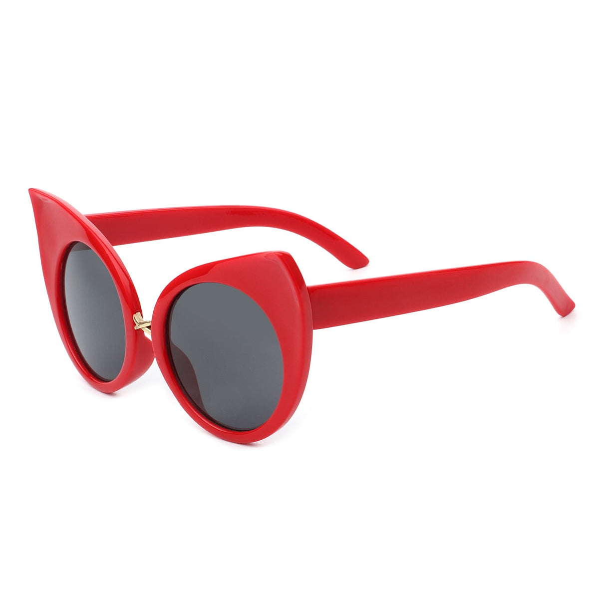 Iridessa - Women Mod Retro High Pointed Oversize Fashion Cat Eye Sunglasses - Charming Charlie