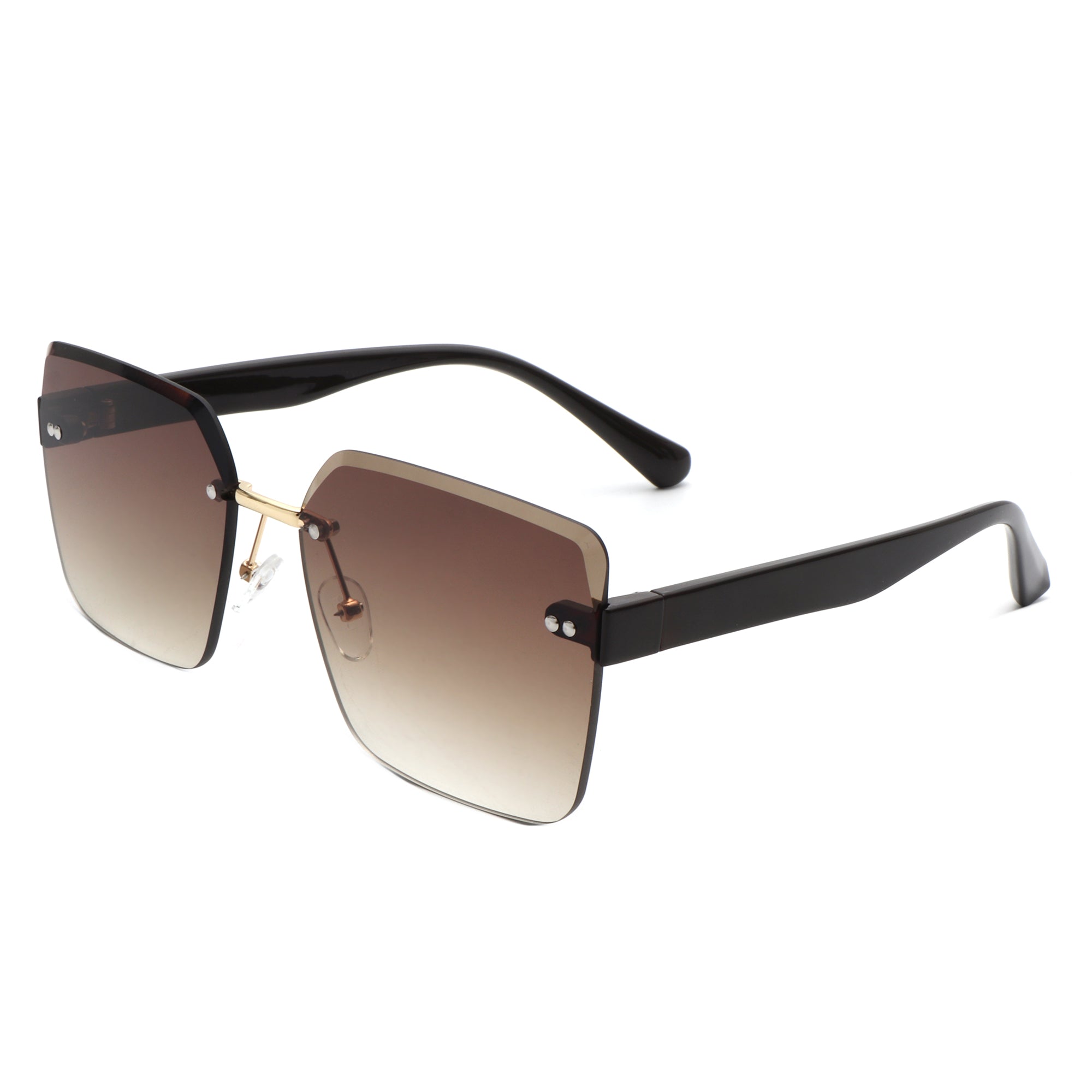 Orbit - Women's Rimless Tinted Square Fashion Sunglasses - Charming Charlie