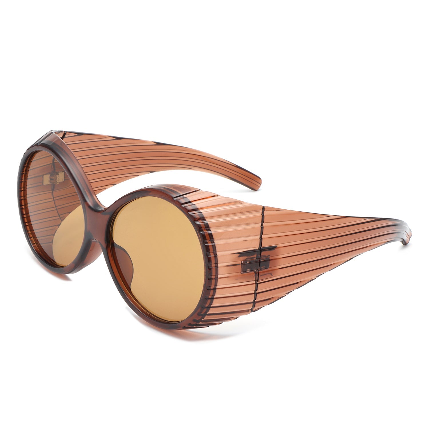 Radiant - Oversized Round Wrap-Around Fashion Women's Sunglasses - Charming Charlie