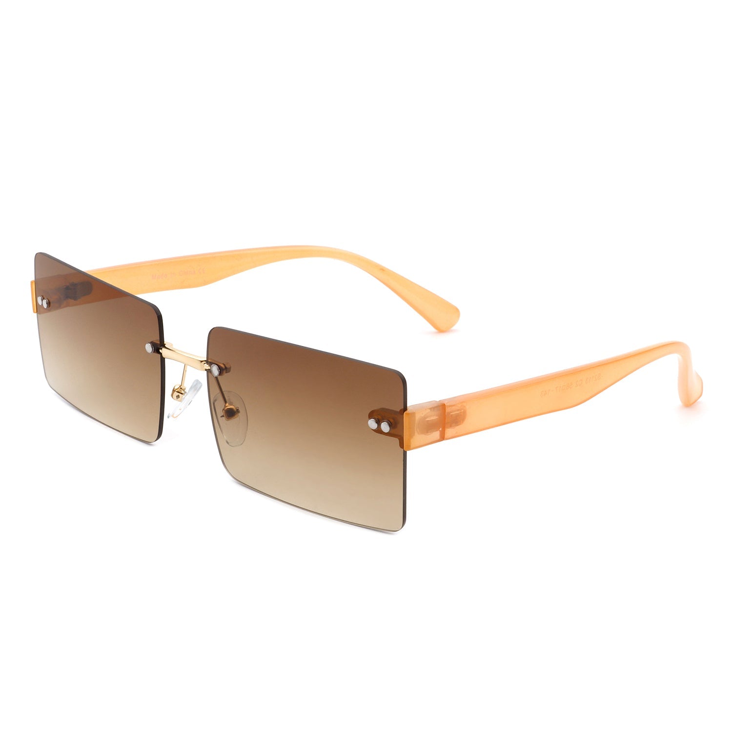 Jadesoul - Rectangle Retro Rimless Tinted Fashion Vintage Square Sunglasses - Charming Charlie