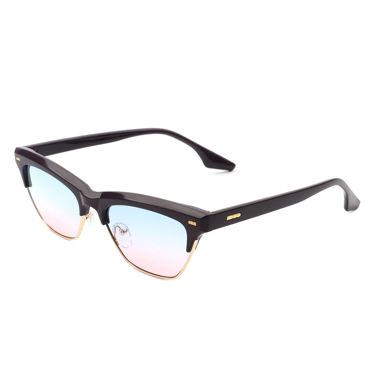 Mistique - Women Retro Half Frame Square Fashion Cat Eye Sunglasses - Charming Charlie