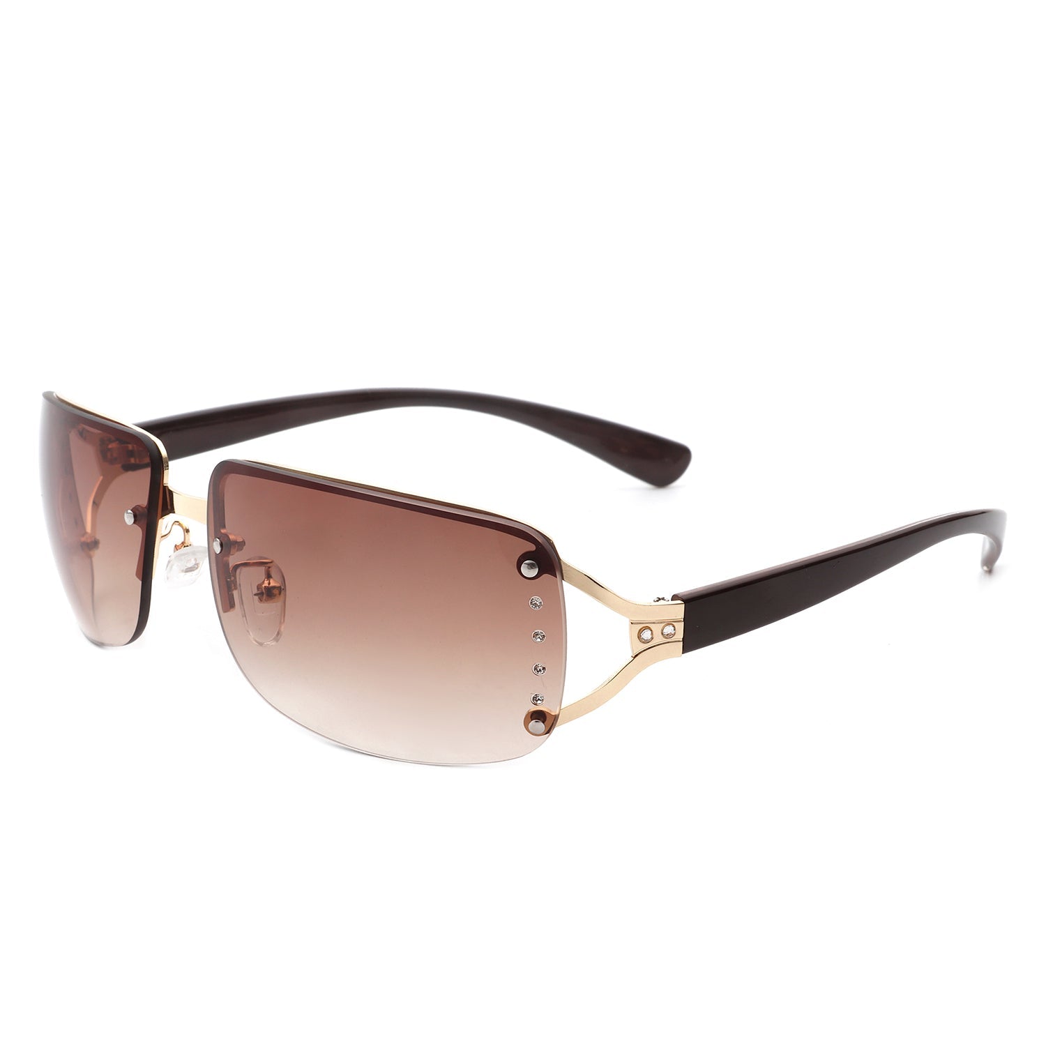 Pluora - Women Classic Rectangle Rimless Fashion Square Sunglasses - Charming Charlie