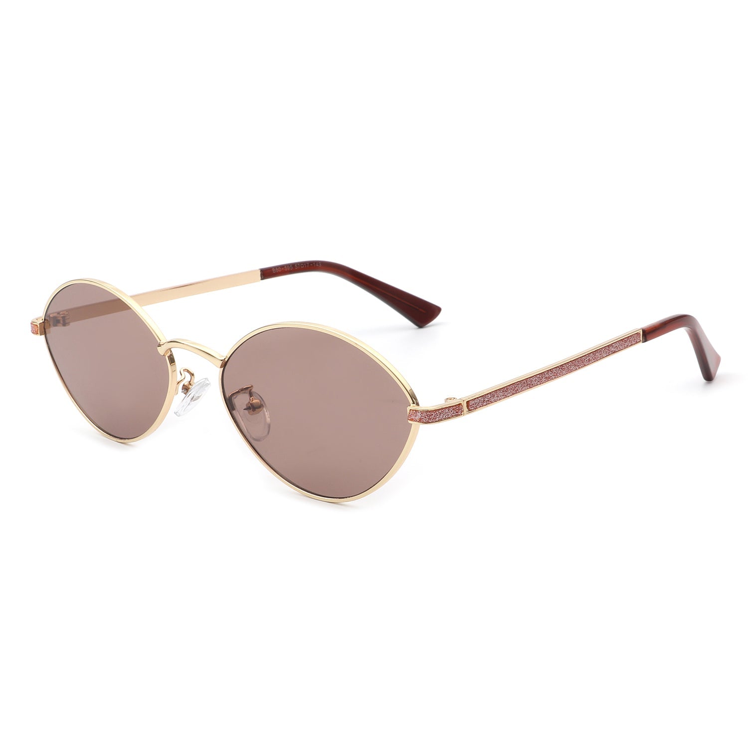 Ufril - Oval Retro Geometric Round Glitter Fashion Sunglasses - Charming Charlie