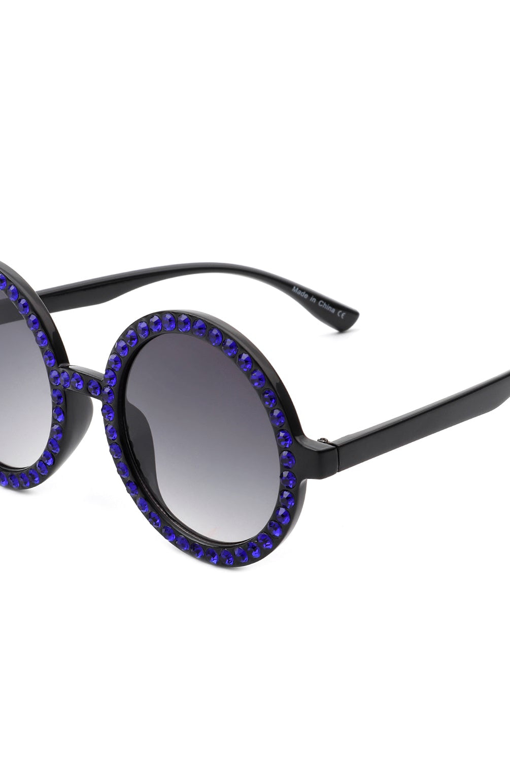Dreamwey - Round Fashion Rhinestone Circle Oversize Women Sunglasses - Charming Charlie
