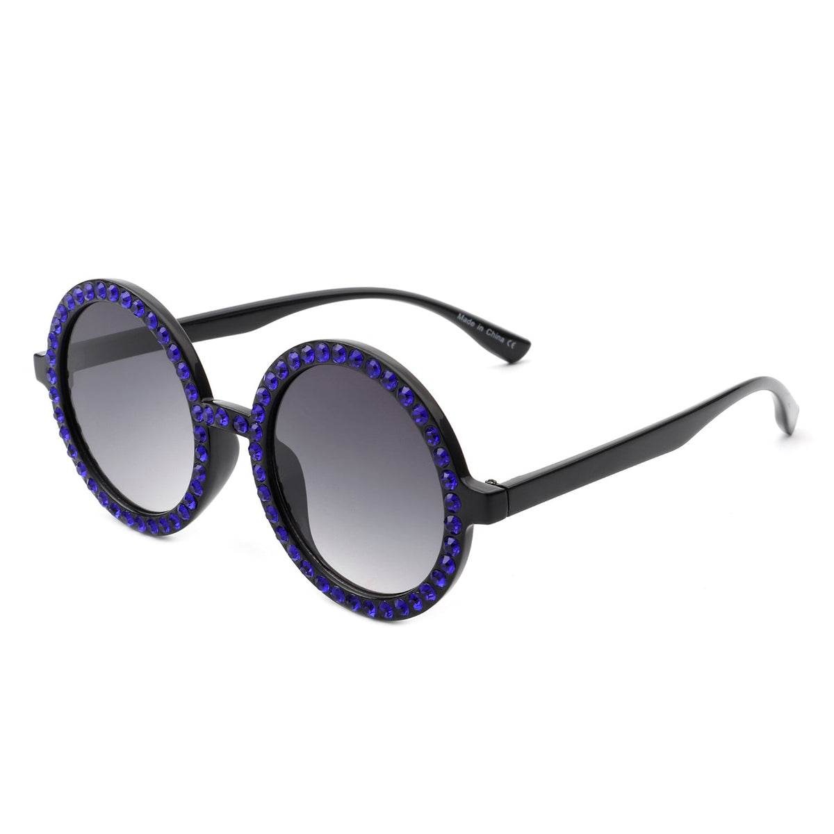 Dreamwey - Round Fashion Rhinestone Circle Oversize Women Sunglasses - Charming Charlie