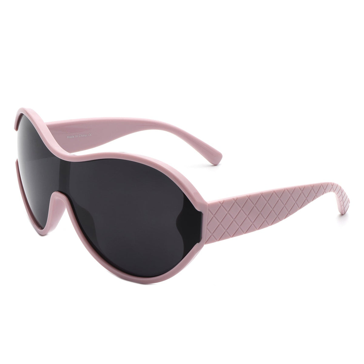 Gwyneth - Oversize Oval Retro Circle Fashion Curved Round Sunglasses - Charming Charlie