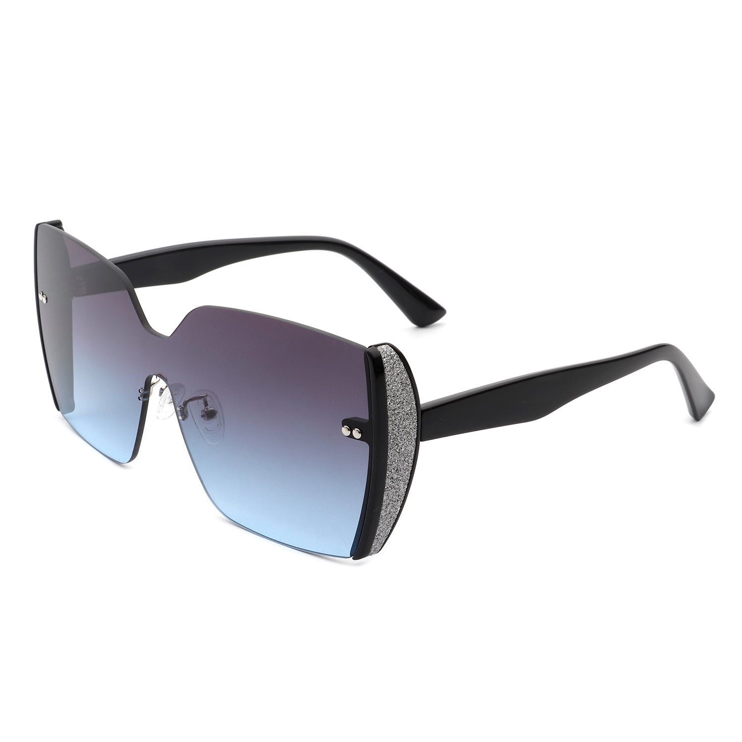 Xanadune - Square Oversize Half Frame Tinted Retro Fashion Women Sunglasses - Charming Charlie