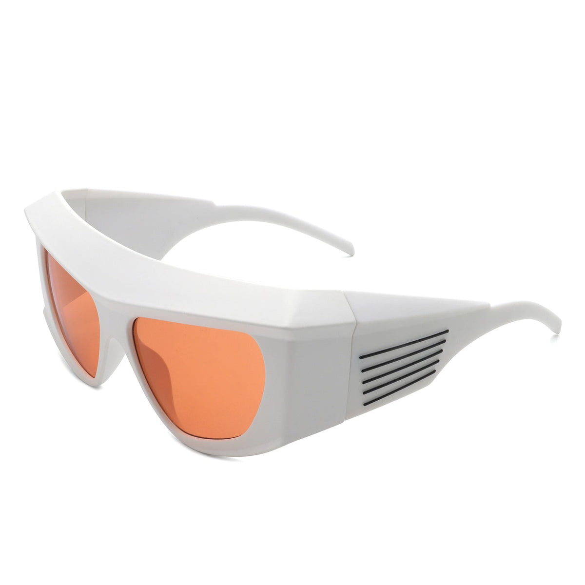 Thalia - Square Chunky Wrap Around Tinted Oversize Fashion Sunglasses - Charming Charlie