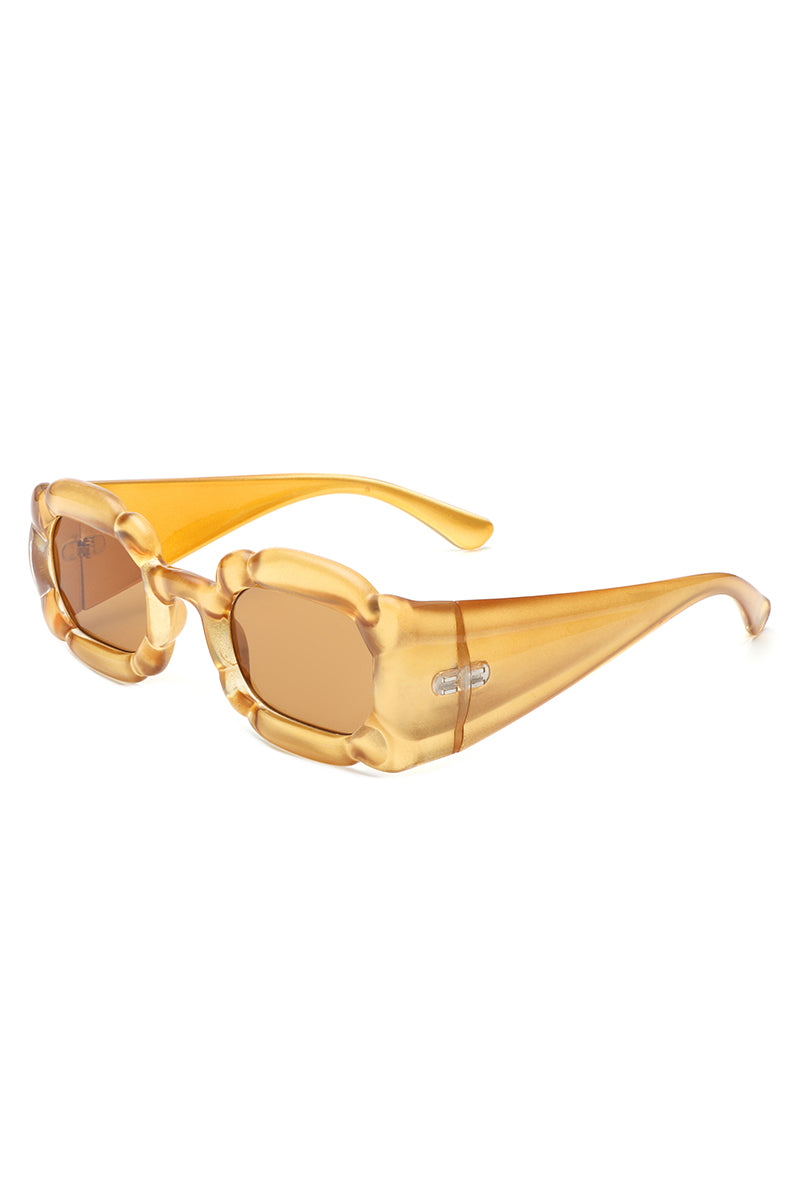 Uplift - Geometric Irregular Thick Frame Square Fashion Sunglasses - Charming Charlie