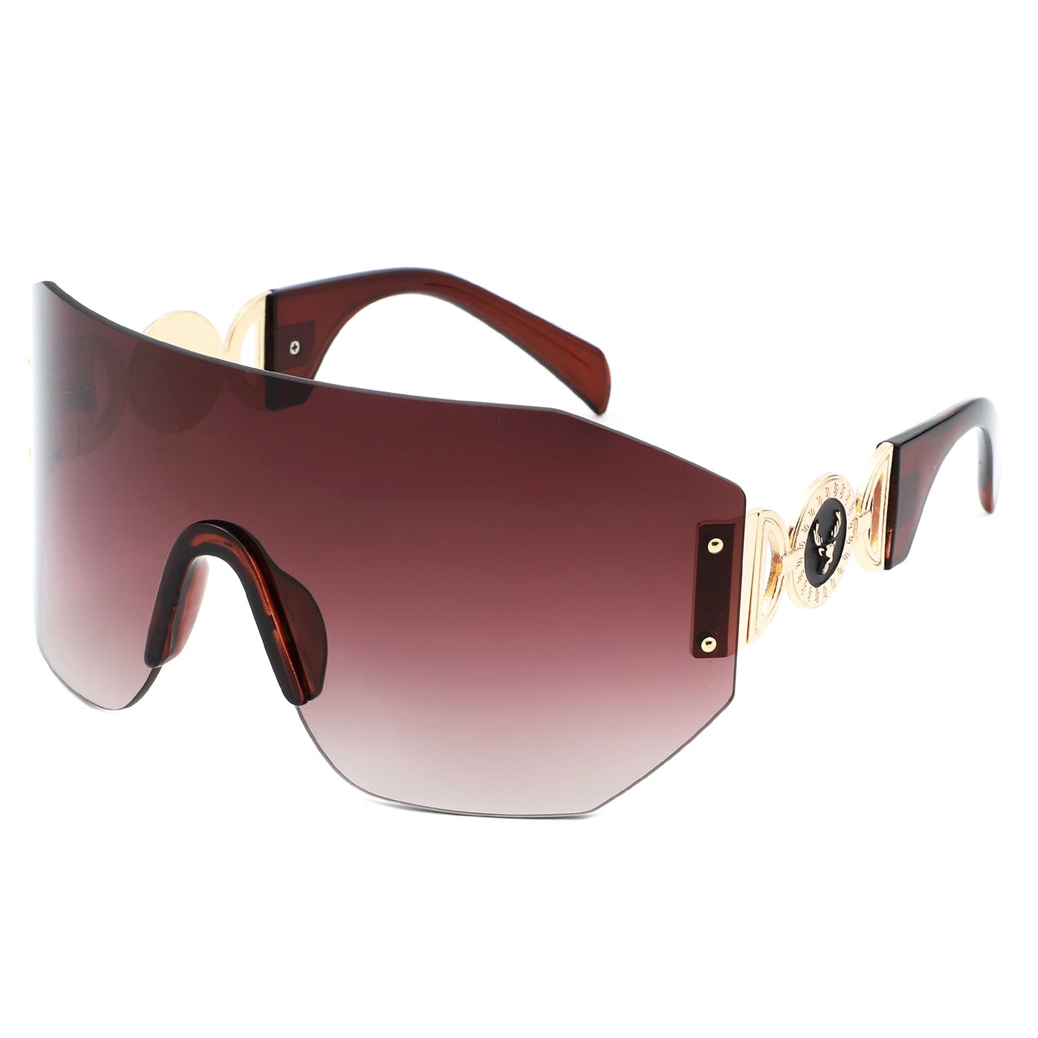 Brio - Oversized Bold Square Retro Rimless Sunglasses - Charming Charlie