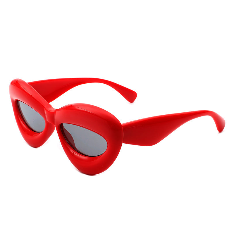 Vexa - Fashion Trendy Cat-eye Thick Frame Sexy Lip Sunglasses - Charming Charlie