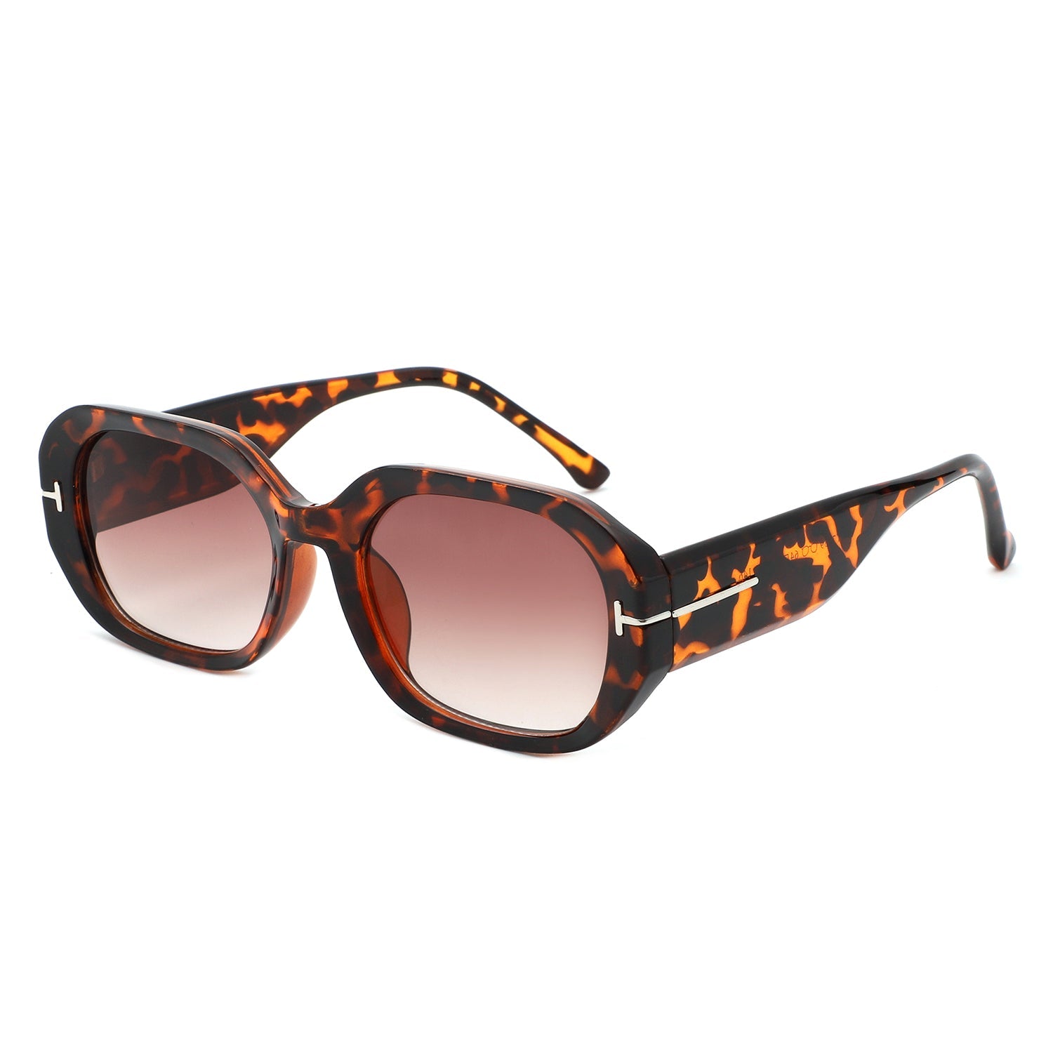 Nexis - Geometric Square Thick Frame Fashion Sunglasses - Charming Charlie