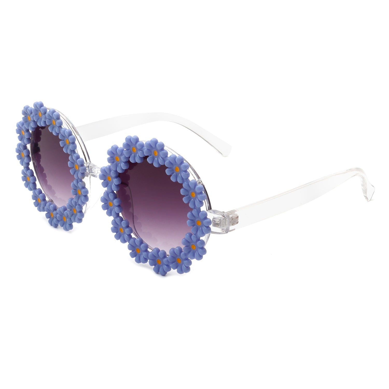 Ysabelia - Round Daisy Flower Shape Circle Party Floral Women Sunglasses - Charming Charlie