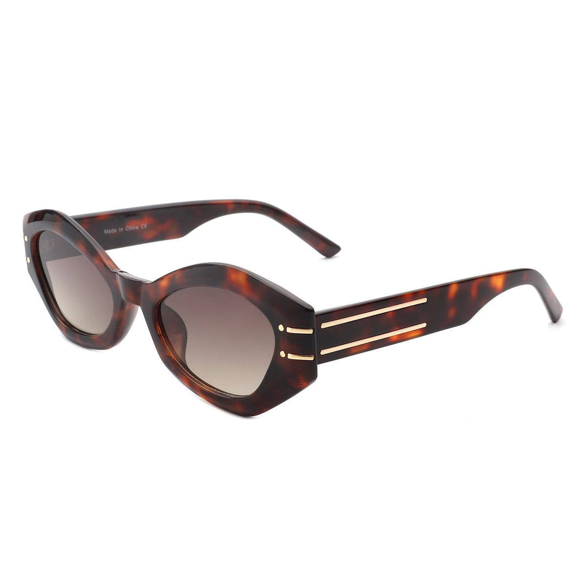 Elysiant - Geometric Oval Slim Fashion Round Cat Eye Sunglasses - Charming Charlie