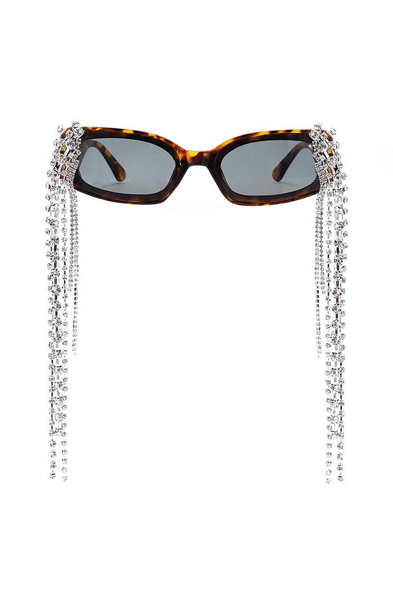 Thyria - Modern Luxury Rhinestone Chi Rectangle Women's Sunglasses - Charming Charlie