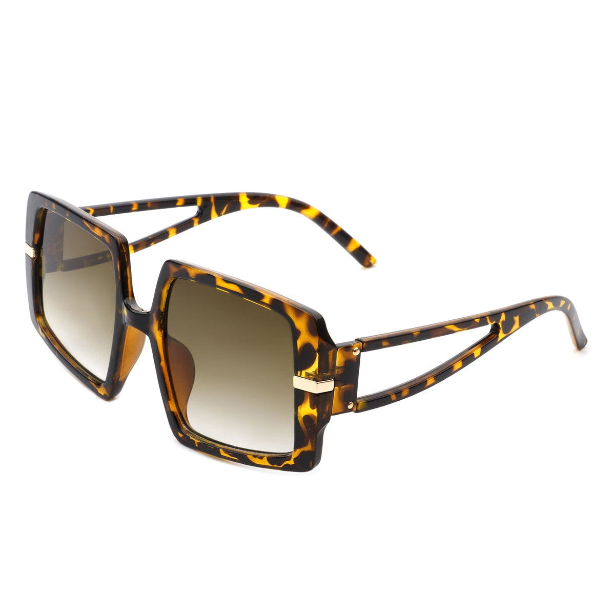 Jasmoria - Oversize Square Geometric Irregular Flat Top Women Sunglasses - Charming Charlie