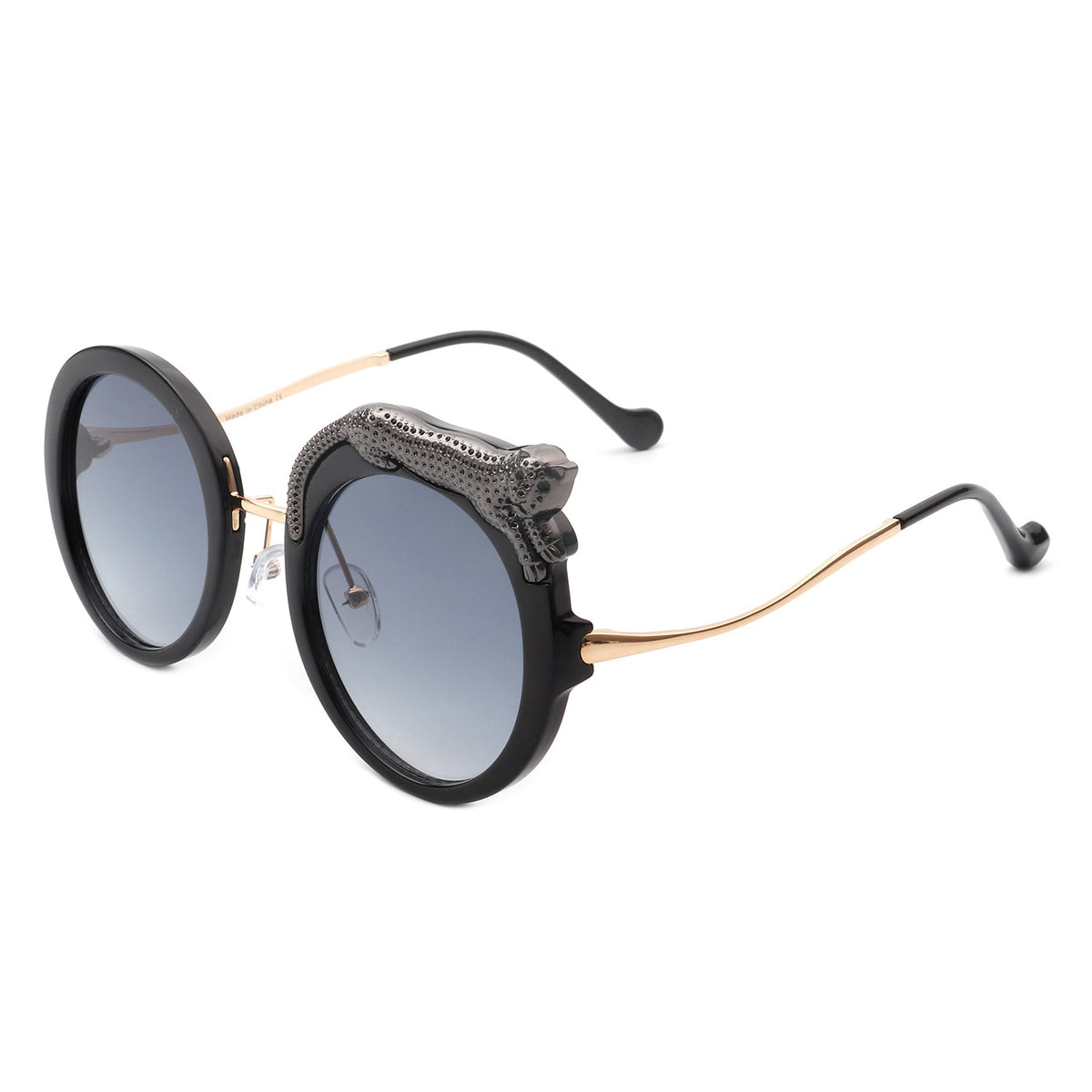 Yellowze - Women Circle Oversize Fashion Round Sunglasses W/ Leopard Design - Charming Charlie