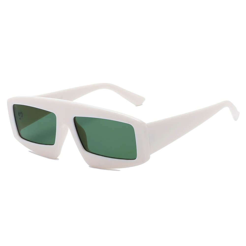 COHOES | S1077 - Women Bold Retro Vintage Rectangular Sunglasses - Cramilo Eyewear - Stylish Trendy Affordable Sunglasses Clear Glasses Eye Wear Fashion