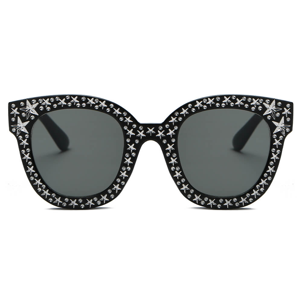 DOSWELL | S1087 - Women Fashion Oversize Round Sunglasses - Cramilo Eyewear - Stylish Trendy Affordable Sunglasses Clear Glasses Eye Wear Fashion