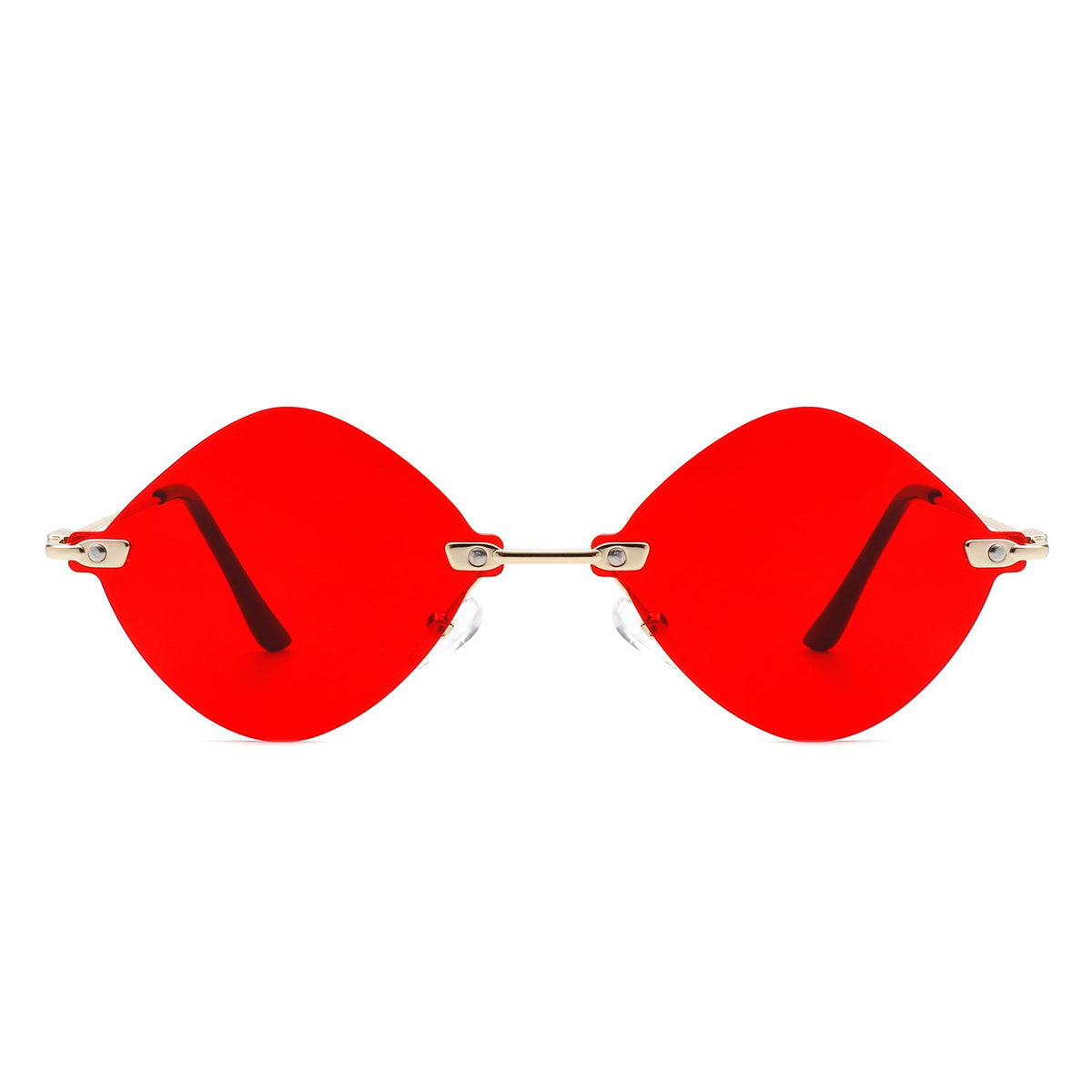 Bluewave - Rimless Retro Round Geometric Frameless Tinted Fashion Sunglasses - Charming Charlie