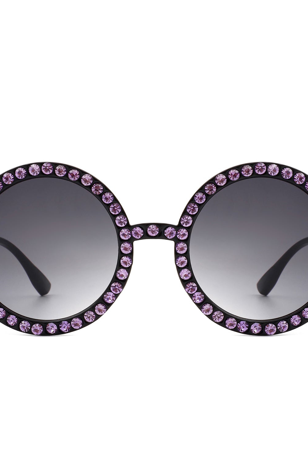 Dreamwey - Round Fashion Rhinestone Circle Oversize Women Sunglasses - Charming Charlie