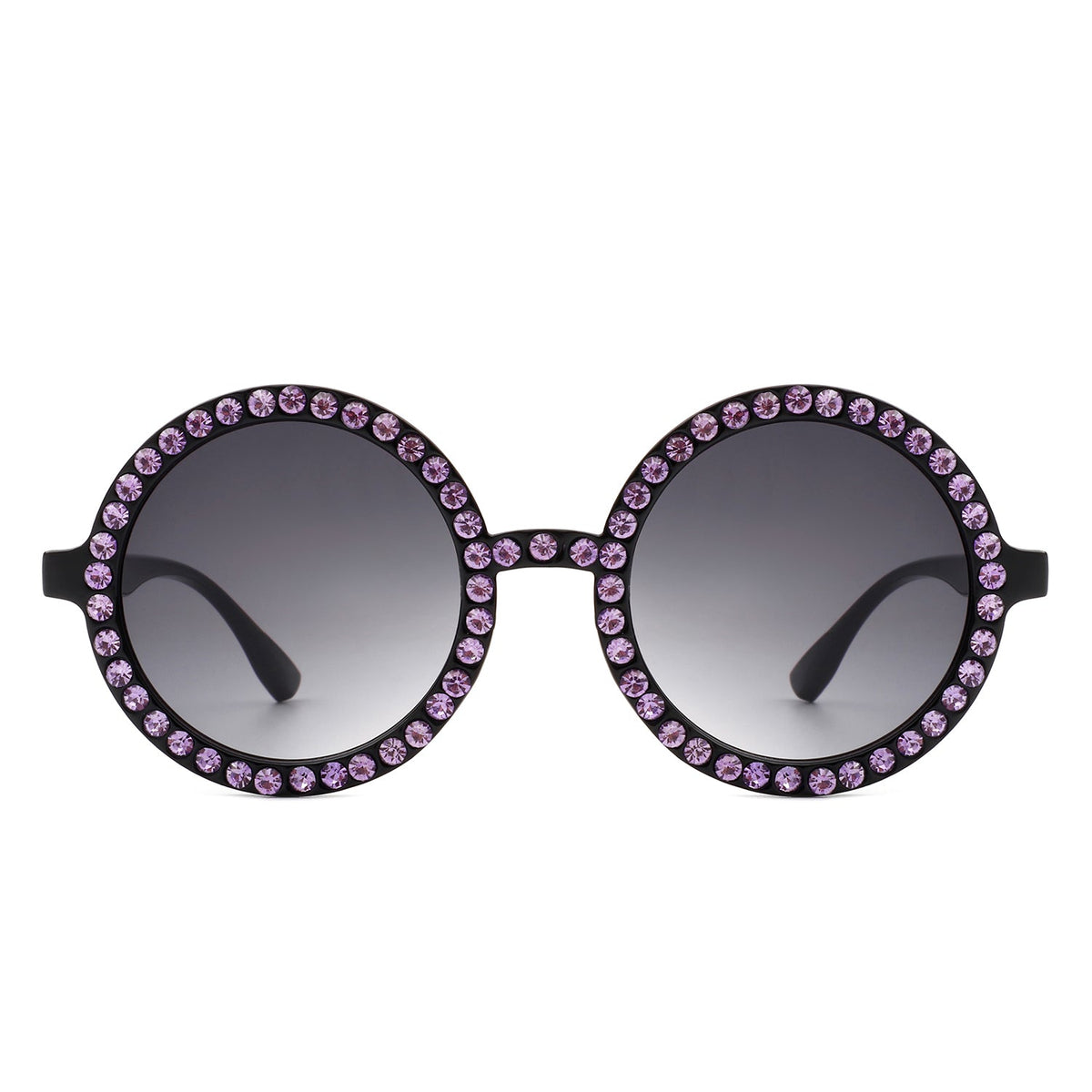 Dreamwey - Round Fashion Rhinestone Circle Oversize Women Sunglasses - Charming Charlie
