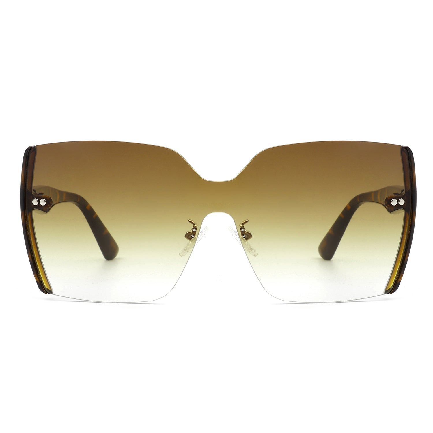 Xanadune - Square Oversize Half Frame Tinted Retro Fashion Women Sunglasses - Charming Charlie
