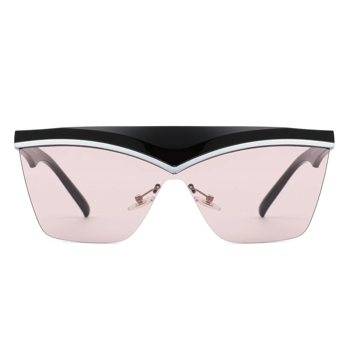 Lythia - Semi-Rimless Fashion Flat Top Sunglasses - Charming Charlie