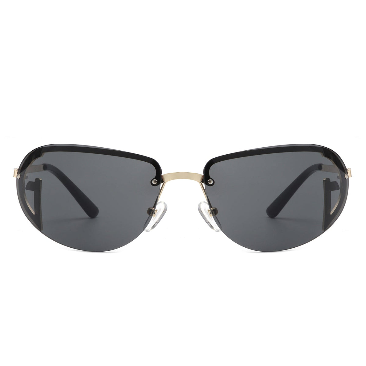 Oceandew - Retro Rimless Oval Tinted Fashion Round Sunglasses - Charming Charlie
