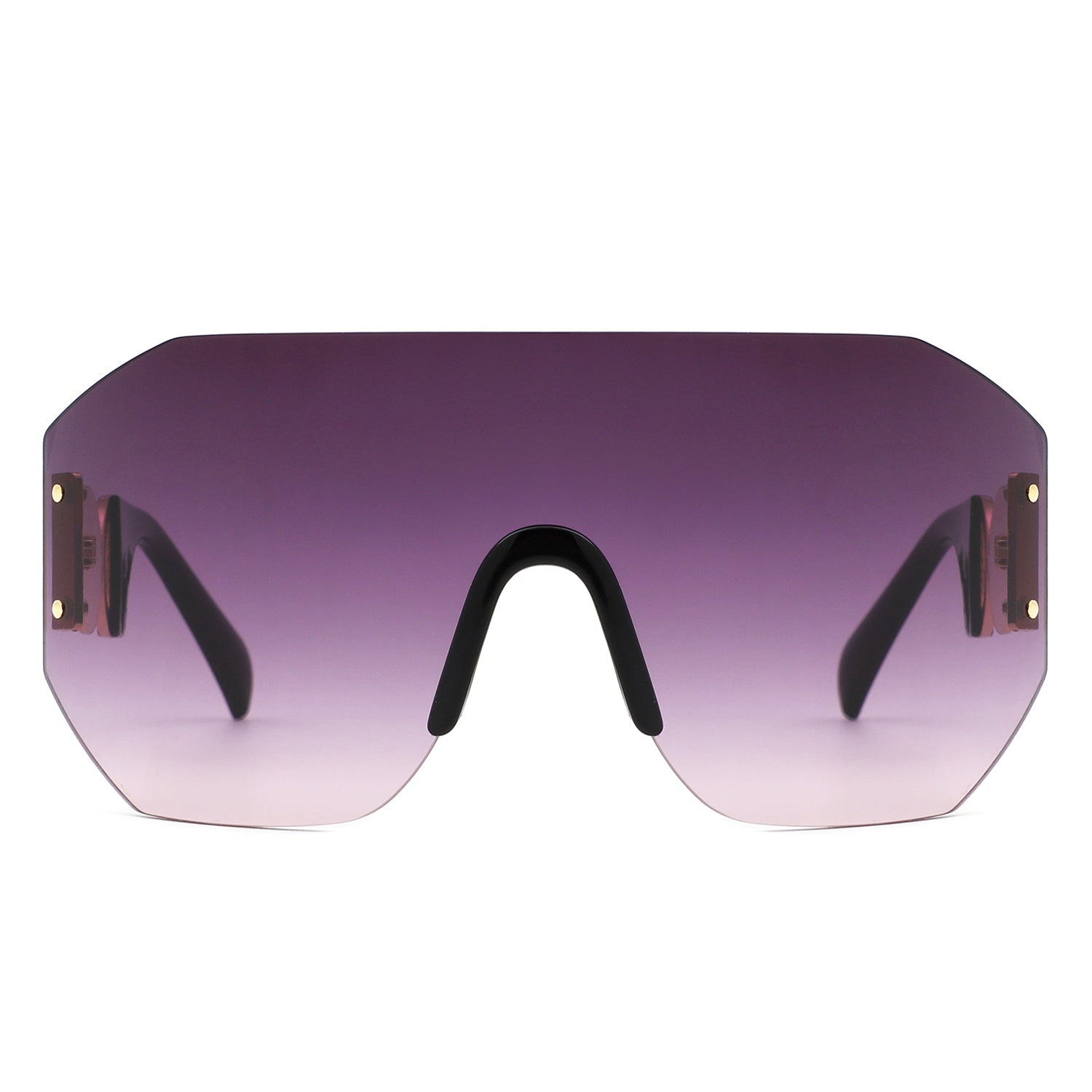 Brio - Oversized Bold Square Retro Rimless Sunglasses - Charming Charlie