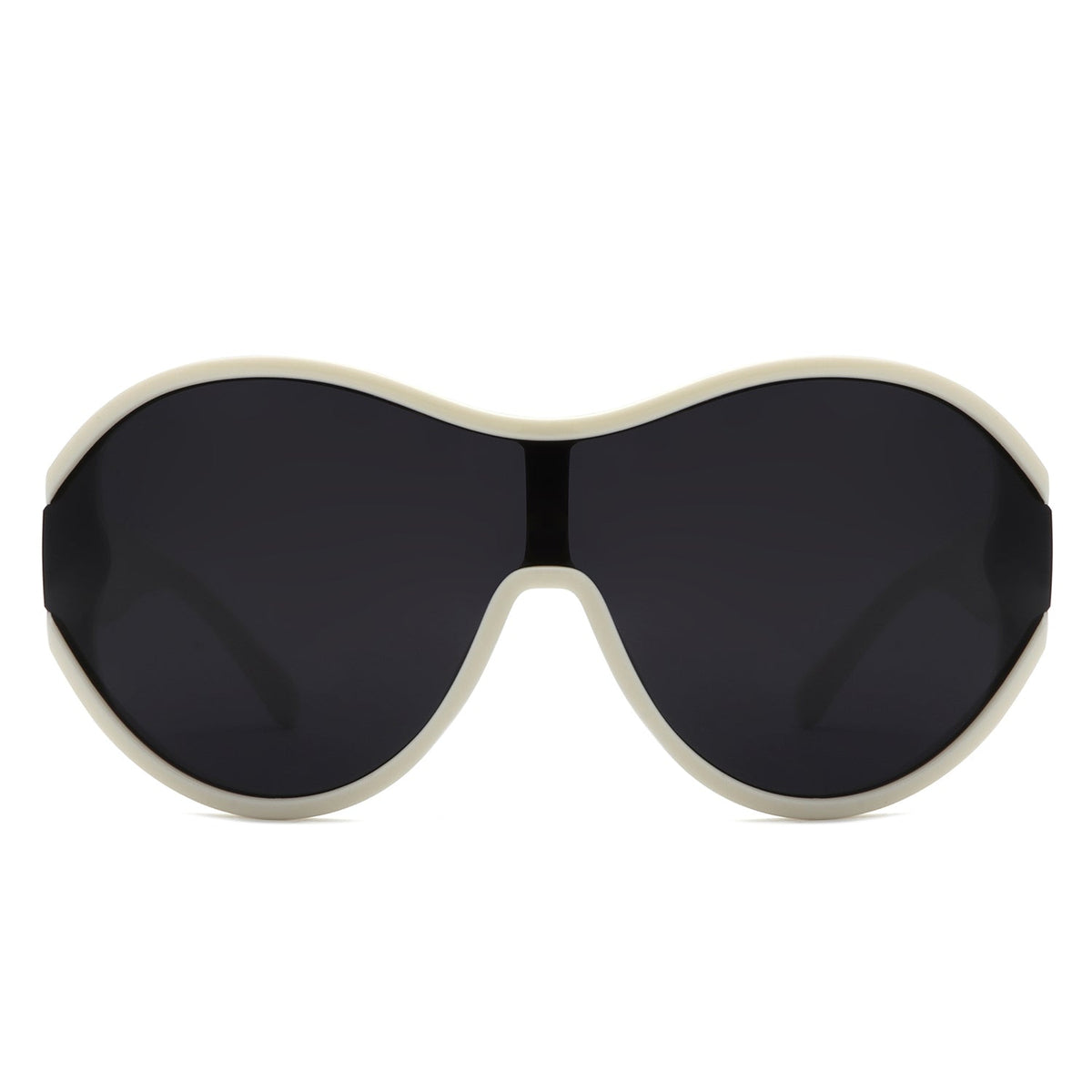 Gwyneth - Oversize Oval Retro Circle Fashion Curved Round Sunglasses - Charming Charlie