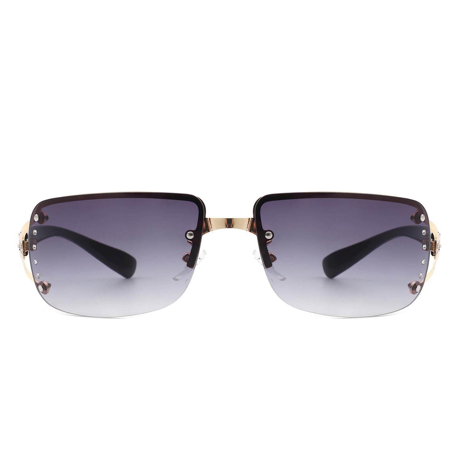 Pluora - Women Classic Rectangle Rimless Fashion Square Sunglasses - Charming Charlie