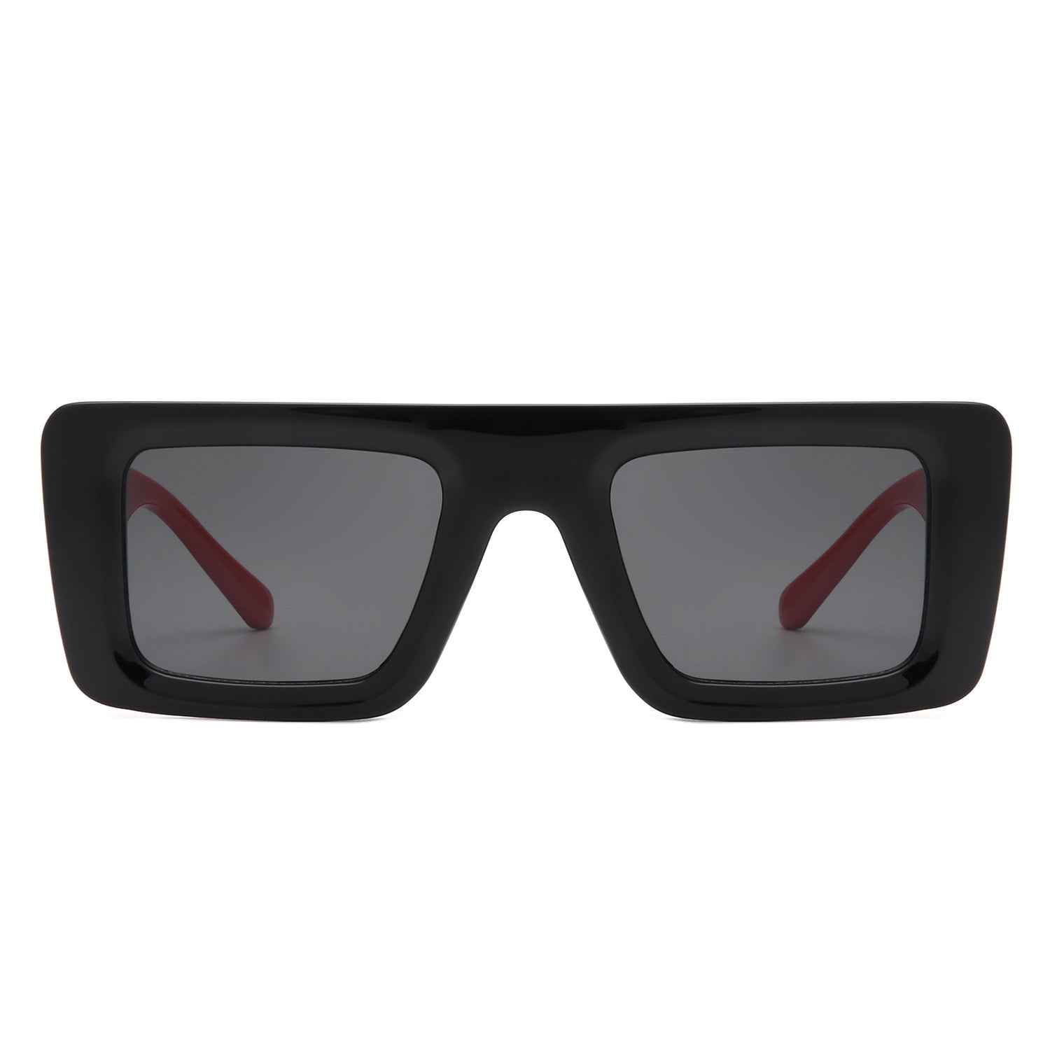 Lumos - Square Retro Two-Tone Thick Frame Flat-Top Sunglasses - Charming Charlie