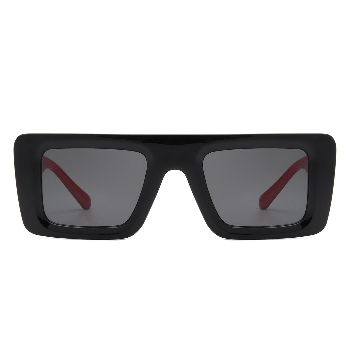 Lumos - Square Retro Two-Tone Thick Frame Flat-Top Sunglasses - Charming Charlie