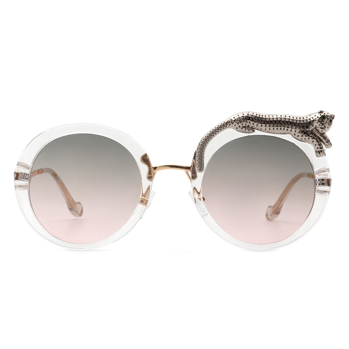 Yellowze - Women Circle Oversize Fashion Round Sunglasses W/ Leopard Design - Charming Charlie