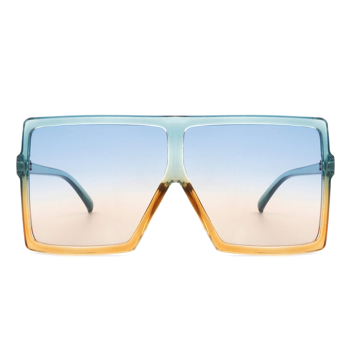 Zenithia - Square Oversize Women Flat Top Fashion Sunglasses - Charming Charlie