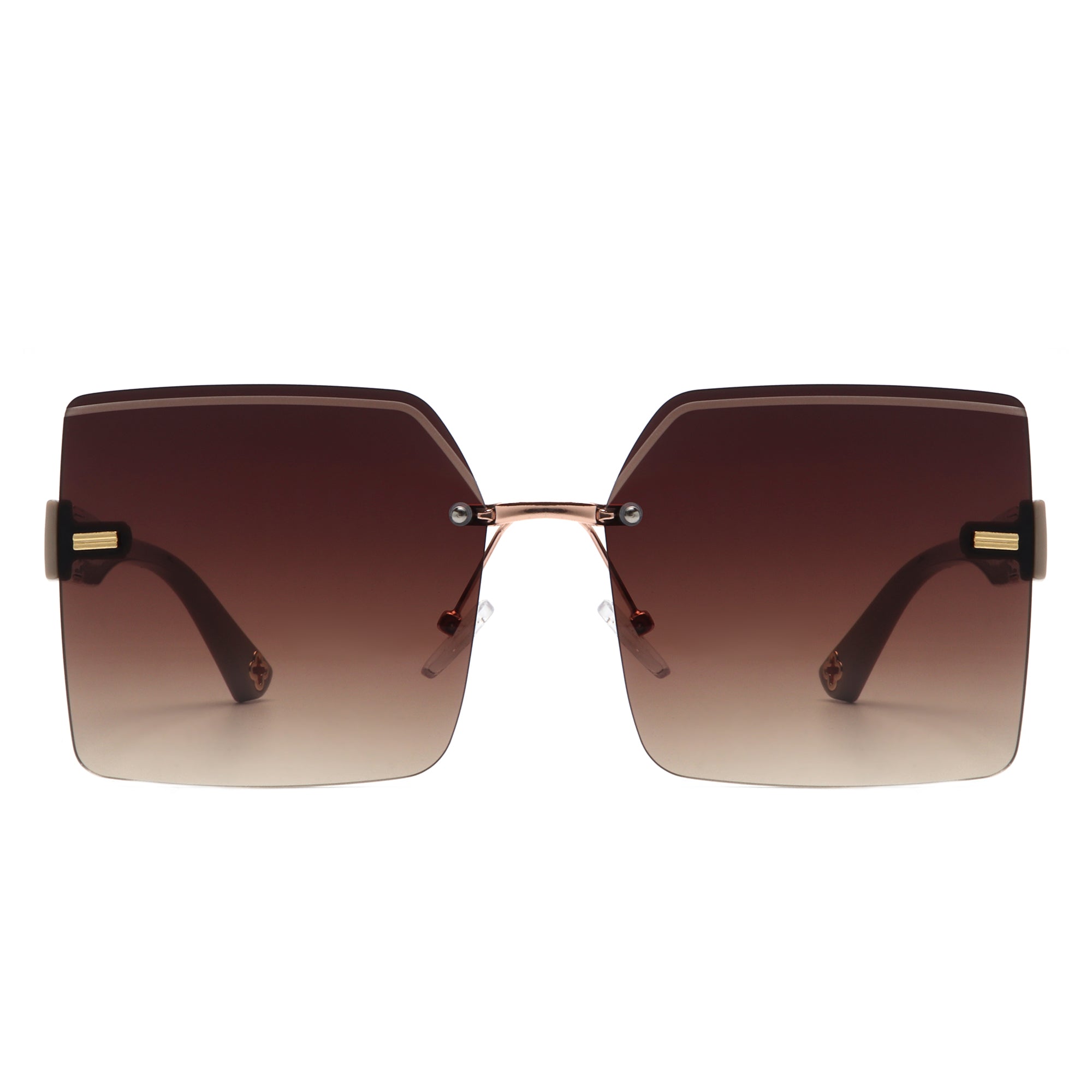 Brisla - Chic Oversized Rimless Square Tinted Fashion Women's Sunglasses - Charming Charlie