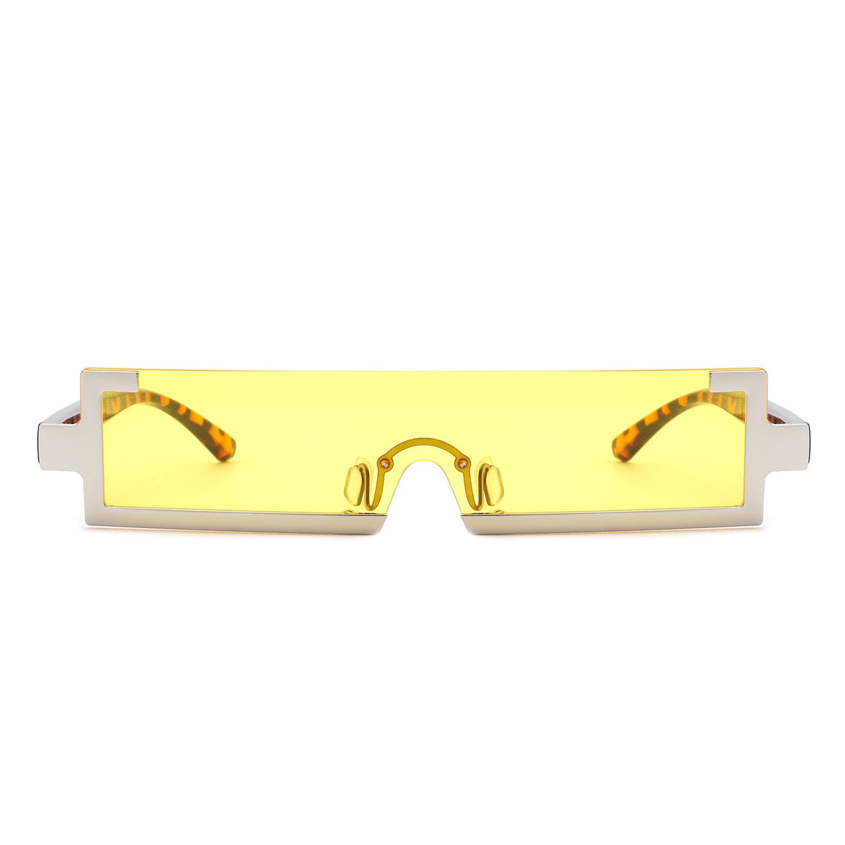 Celestra - Retro Rectangular Narrow Semi Rimless Vintage Slim Fashion Sunglasses - Charming Charlie