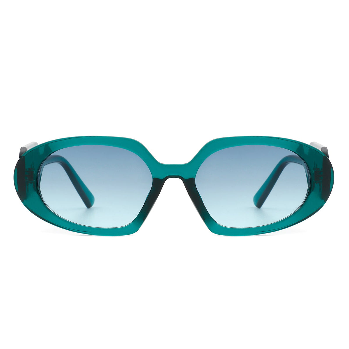 Glittera - Rectangle Retro Oval Chic Round Lens Leaf Design Fashion Sunglasses - Charming Charlie
