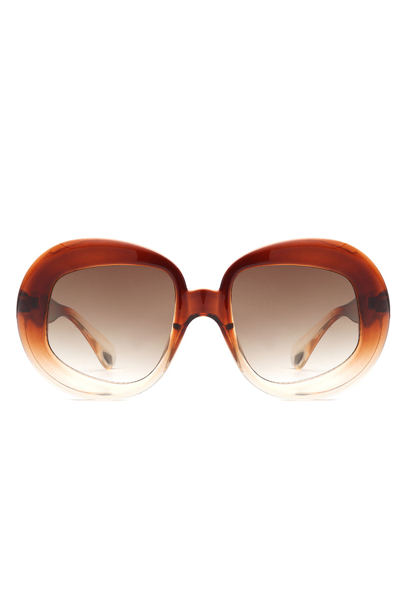 Maven - Oversized Geometric Oval Round Fashion Women's Sunglasses - Charming Charlie
