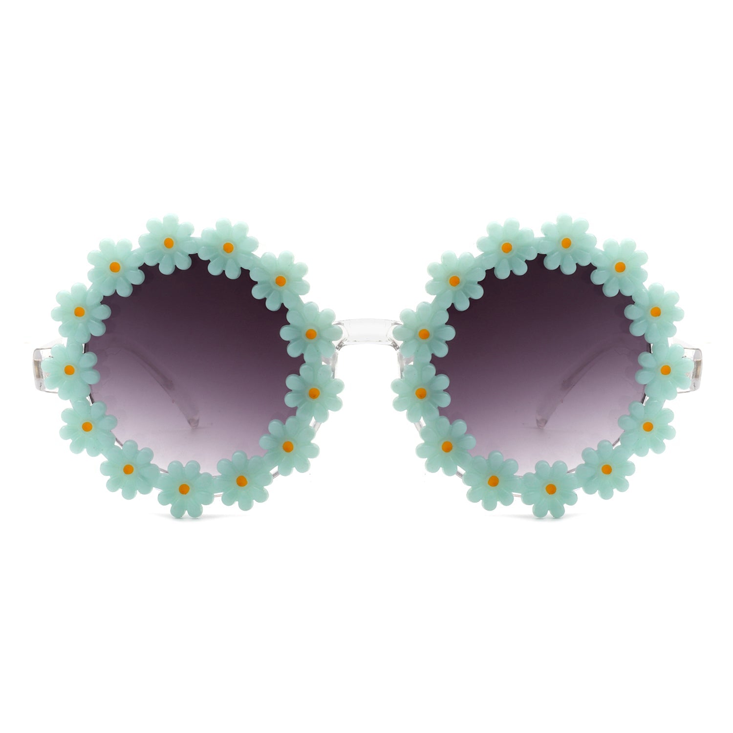 Ysabelia - Round Daisy Flower Shape Circle Party Floral Women Sunglasses - Charming Charlie