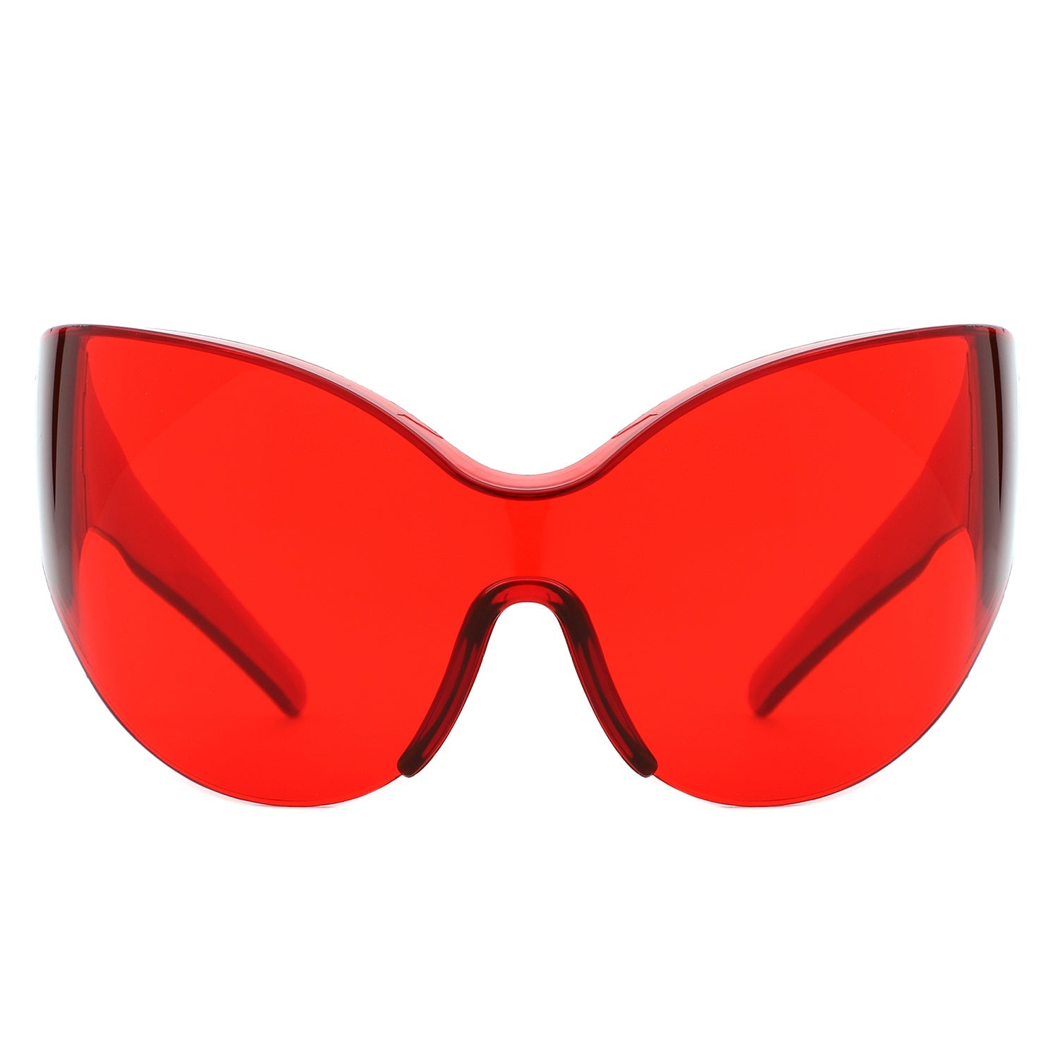 Quirk - Futuristic Oversized Shield Wrap Around Tinted Sunglasses - Charming Charlie