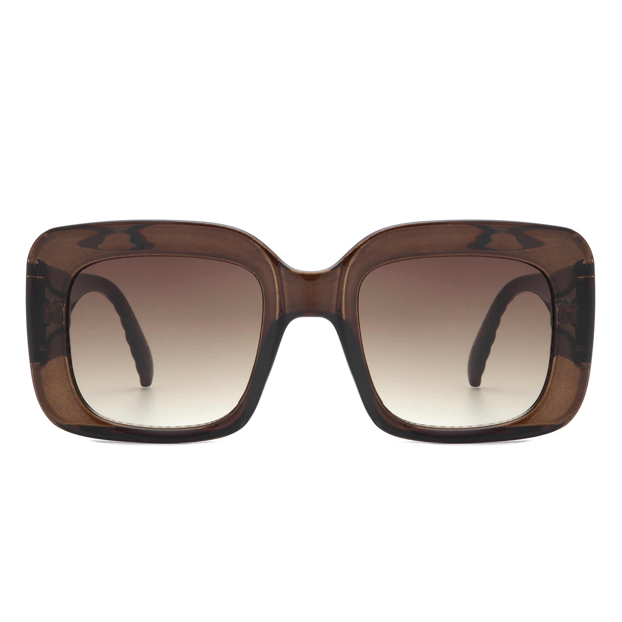 Vaelos - Chunky Flat Top Square Thick Frame Sunglasses - Charming Charlie