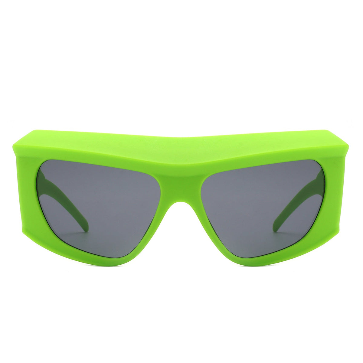 Thalia - Square Chunky Wrap Around Tinted Oversize Fashion Sunglasses - Charming Charlie