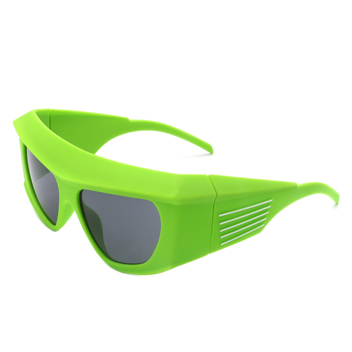 Thalia - Square Chunky Wrap Around Tinted Oversize Fashion Sunglasses - Charming Charlie