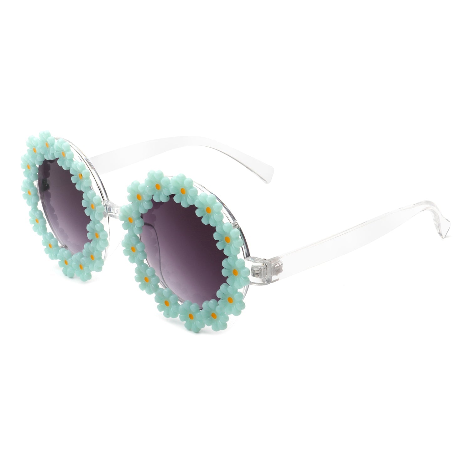 Ysabelia - Round Daisy Flower Shape Circle Party Floral Women Sunglasses - Charming Charlie